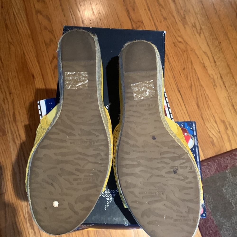 Anne Klein Yellow Floral Slide Sandals - Picture 3 of 5
